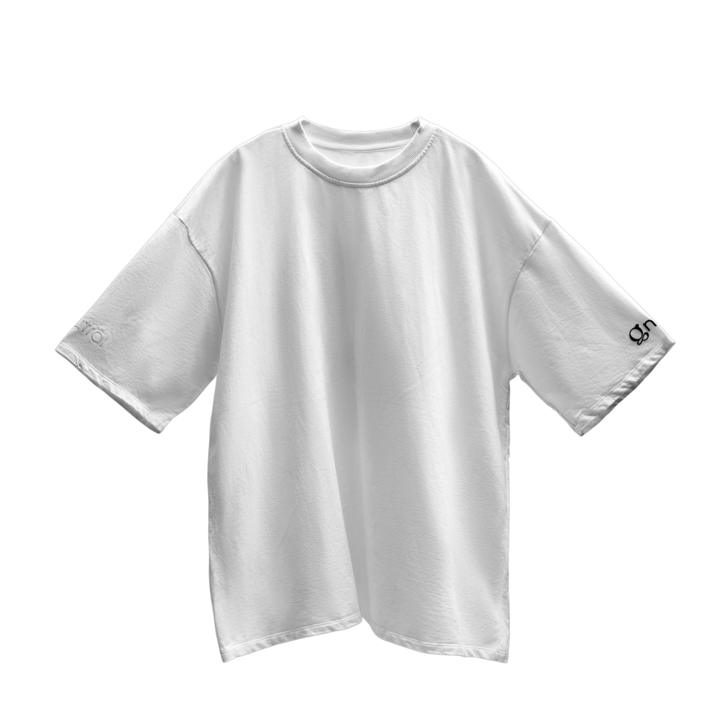 White Oversized t-shirt - Blossoming Enigma, front view, clothing