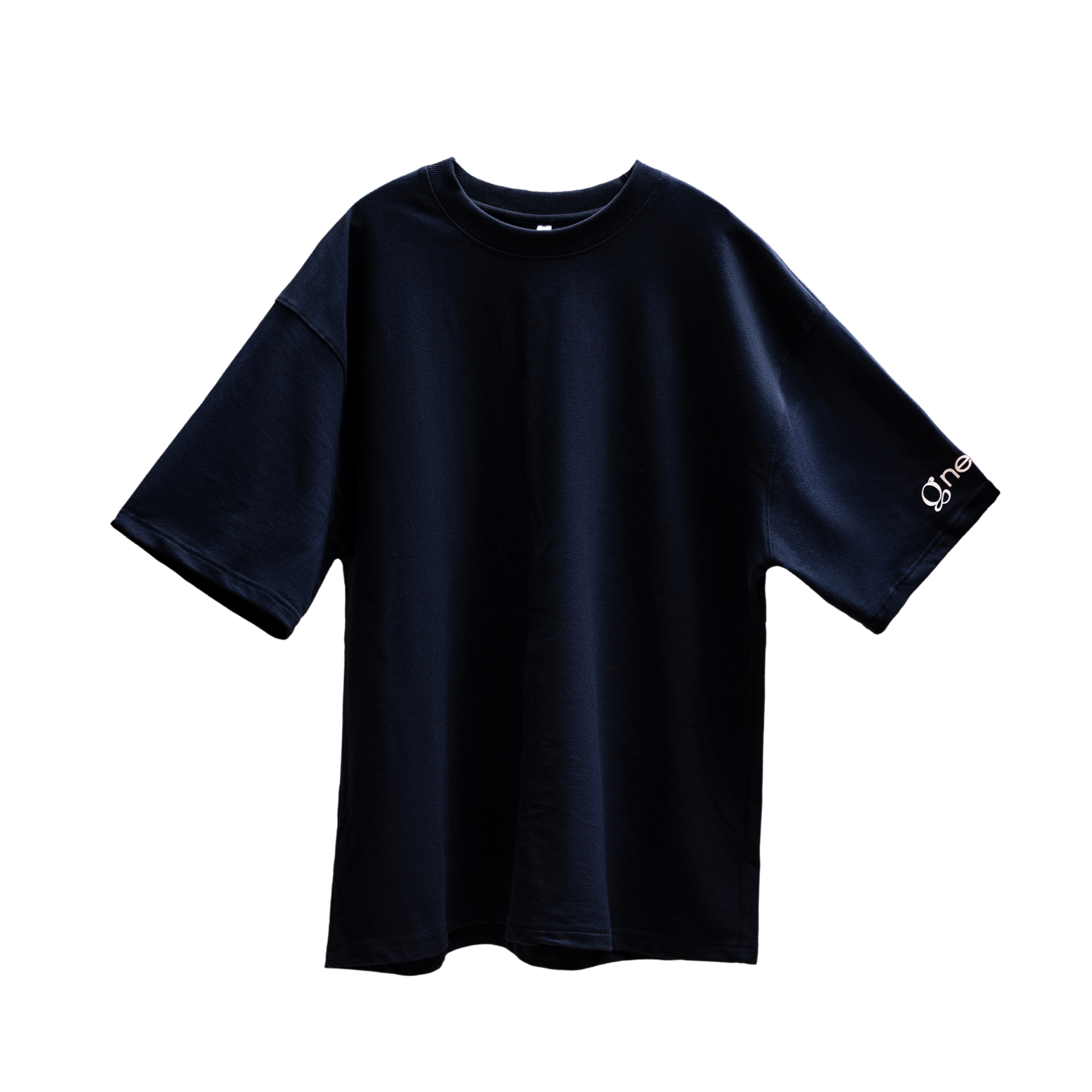 Navy Blue Oversized T-shirt - Solitary Pursuit , front view, clothing