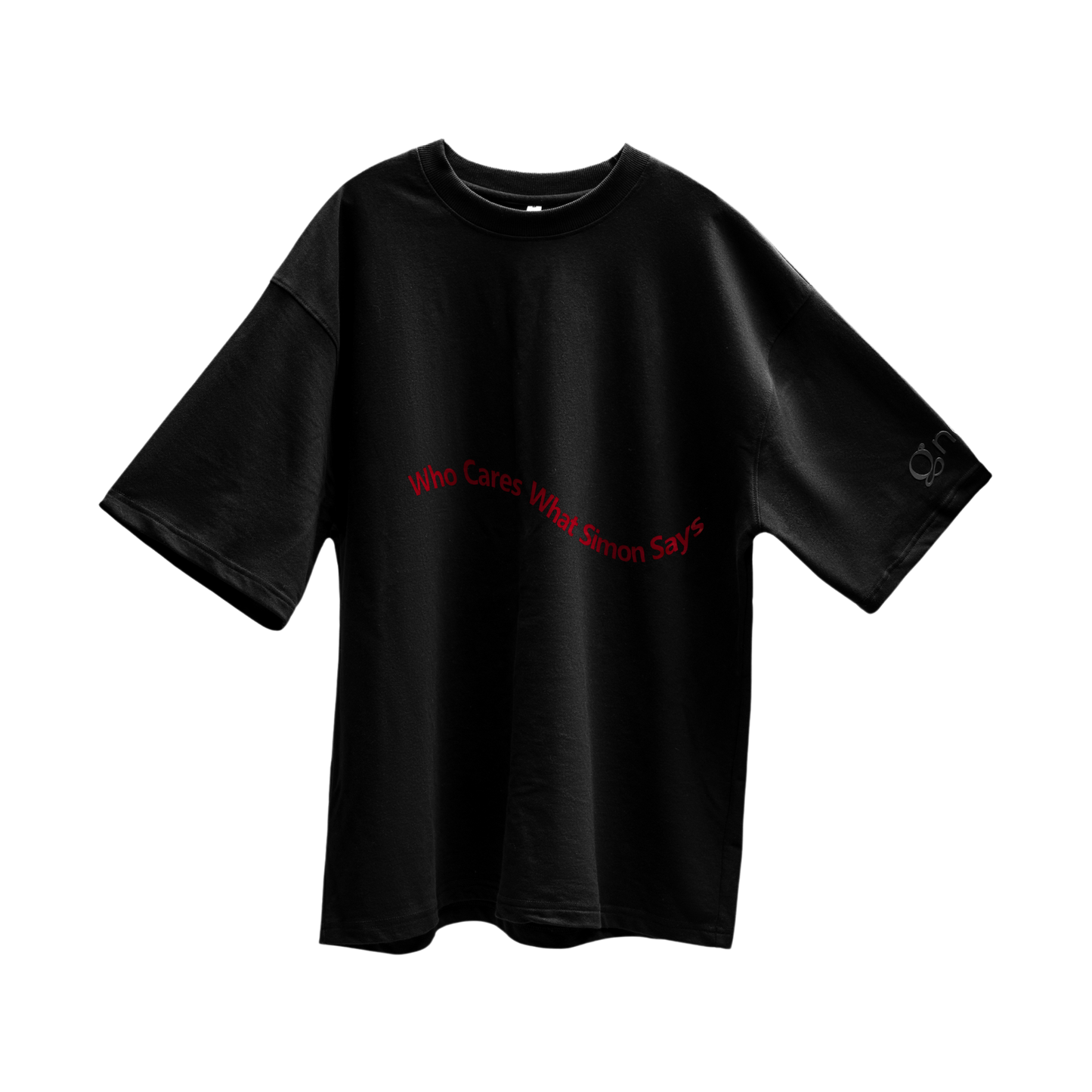 Black Oversized t-shirt - Defy the Noise, front view, clothing