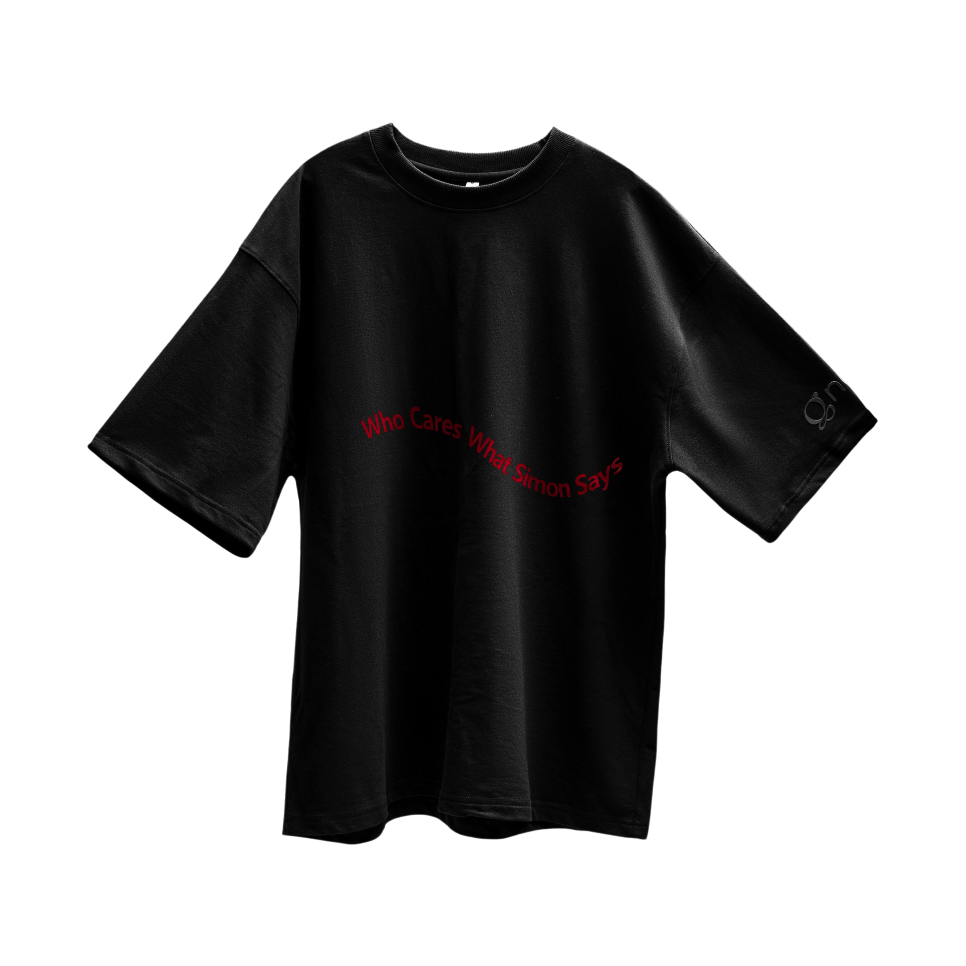 Black Oversized t-shirt - Defy the Noise, front view, clothing